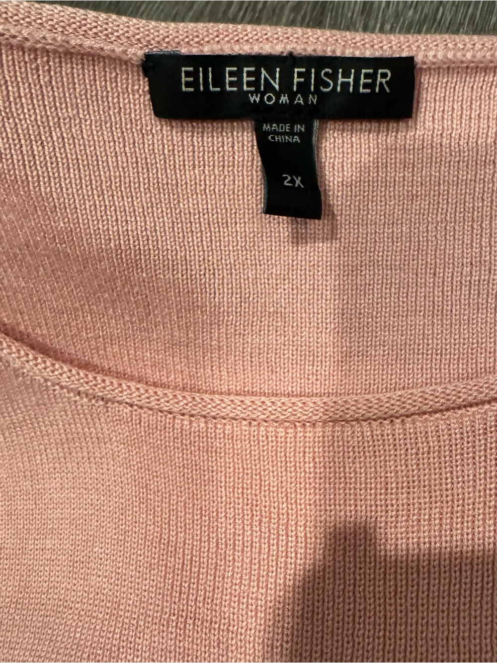 Eileen Fisher Woman 2X Pink Silk Cotton Sleeveless Knit Tank Top Shell Plus - Picture 4 of 8